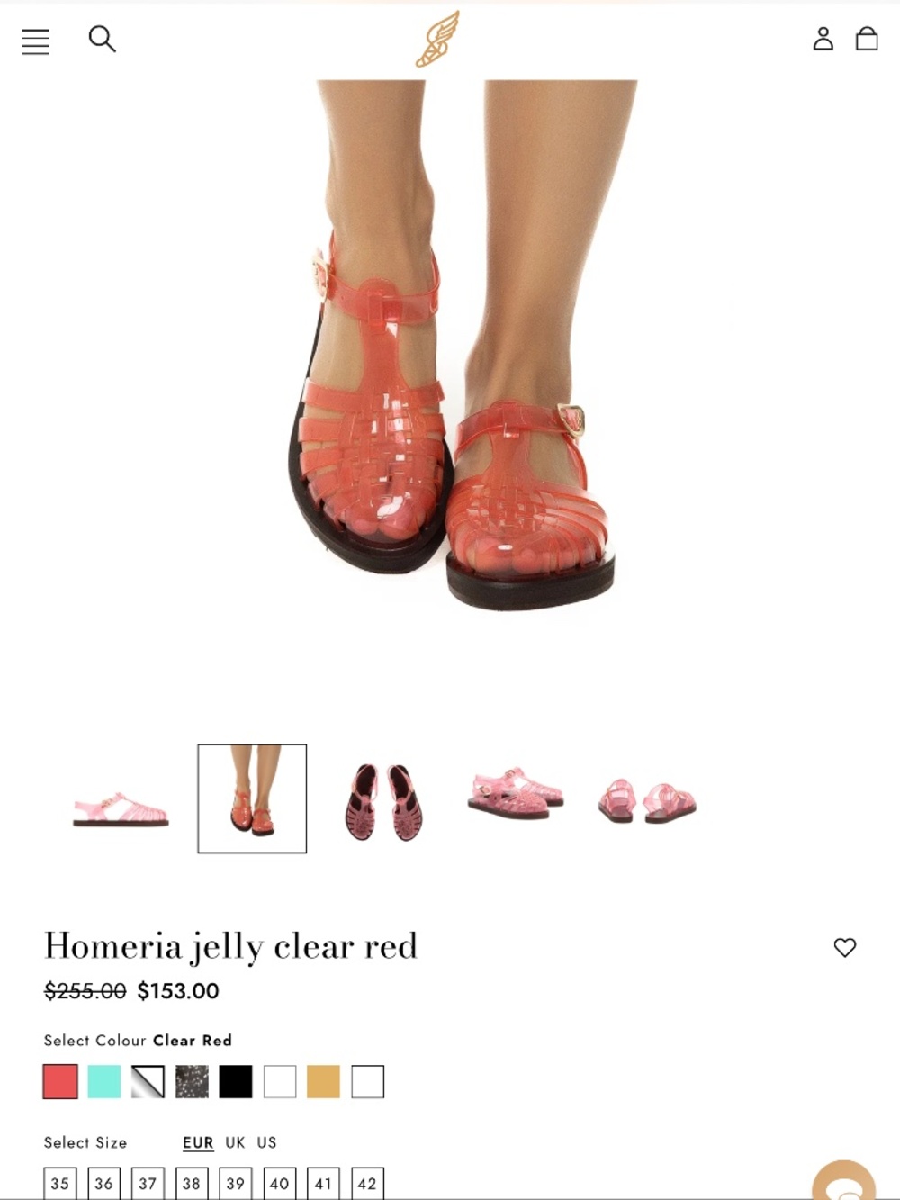 Ancient Greek Jelly Fisheman Shoes clear red 38